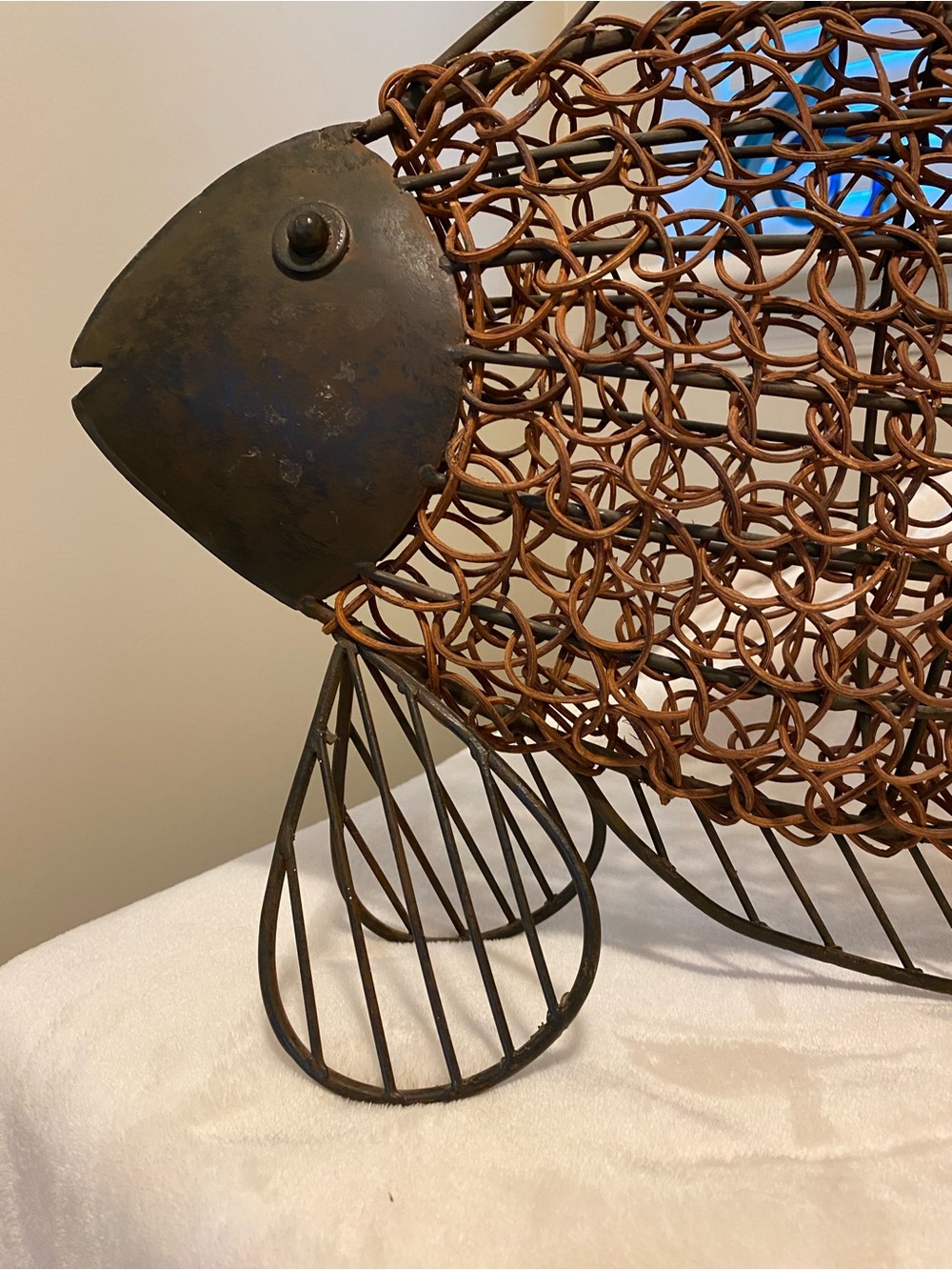 Vintage Woven Metal Fish Sculpture - Picture 8 of 10